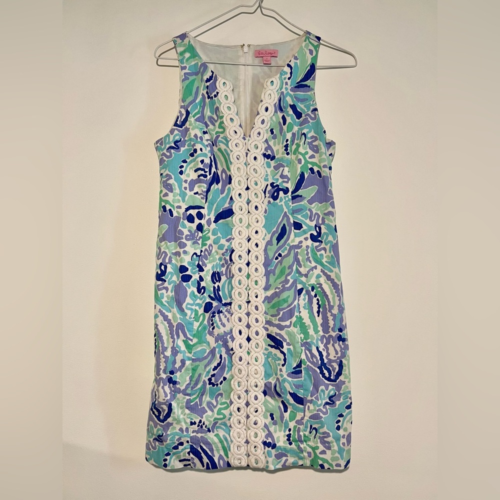 Lilly Pulitzer Blue and Green Patterned Dress